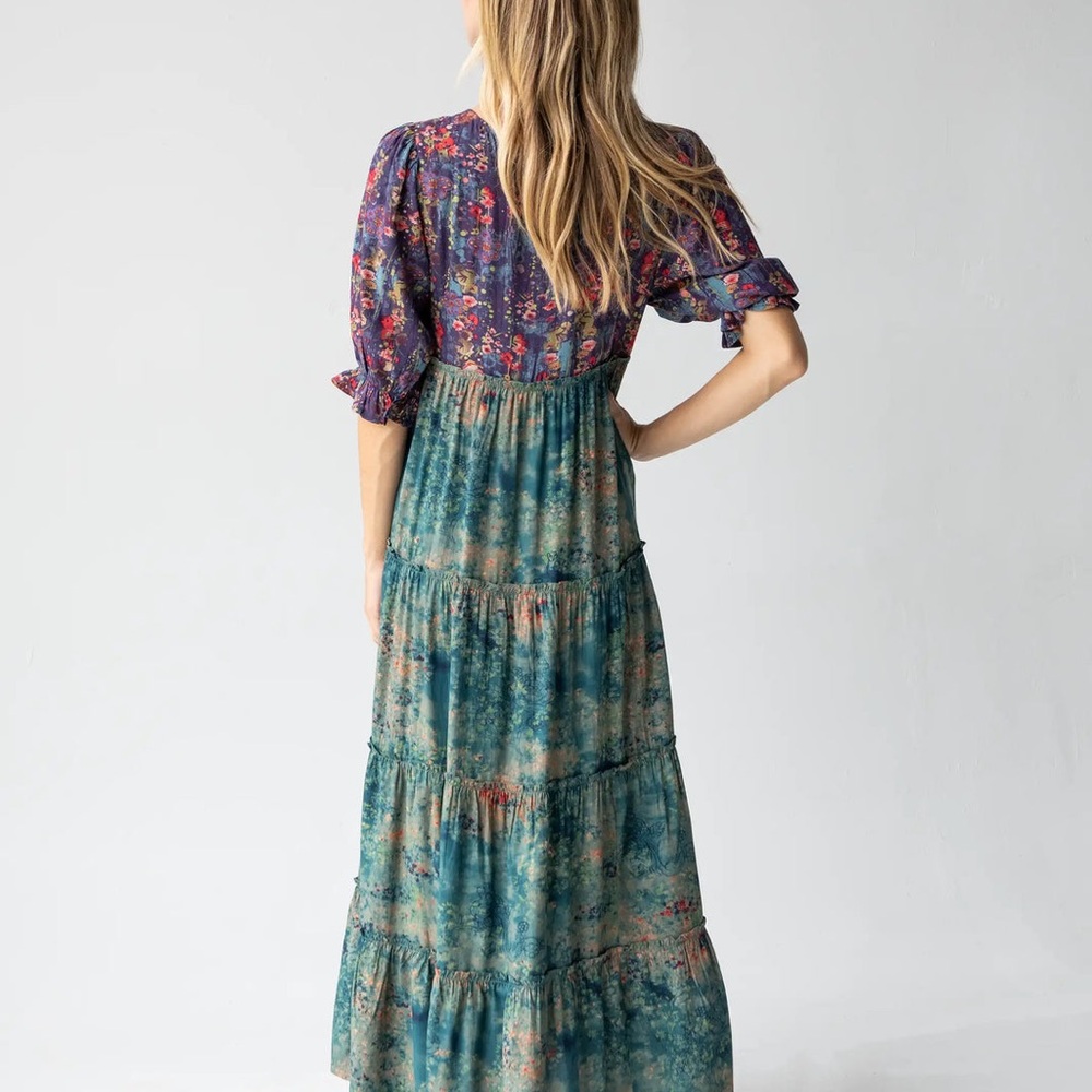 NATURAL LIFE Floral Maxi Dress - Purple and Teal